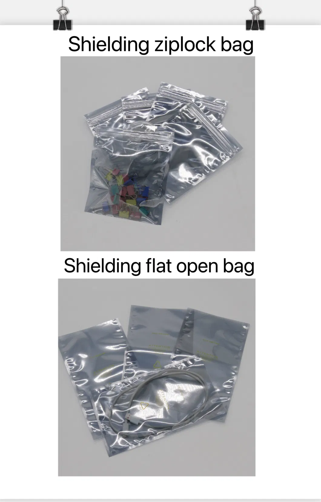 Customized Size APET / PE Material for Electronics ESD Shielding Anti Static Bags